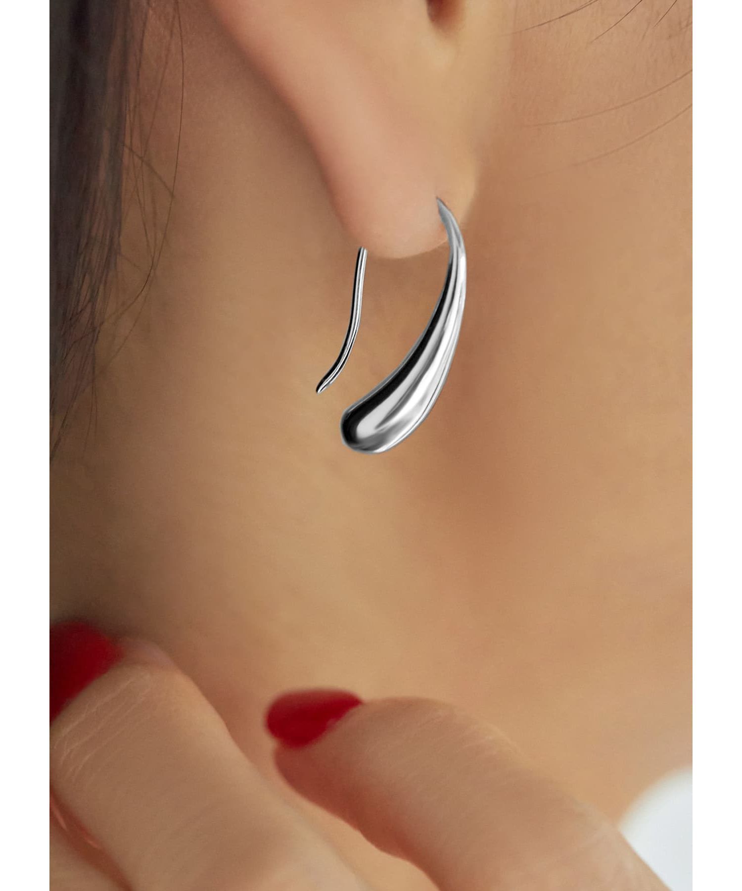 STYLE DELI「スリムドロップフックピアス」|ピアス|シルバー