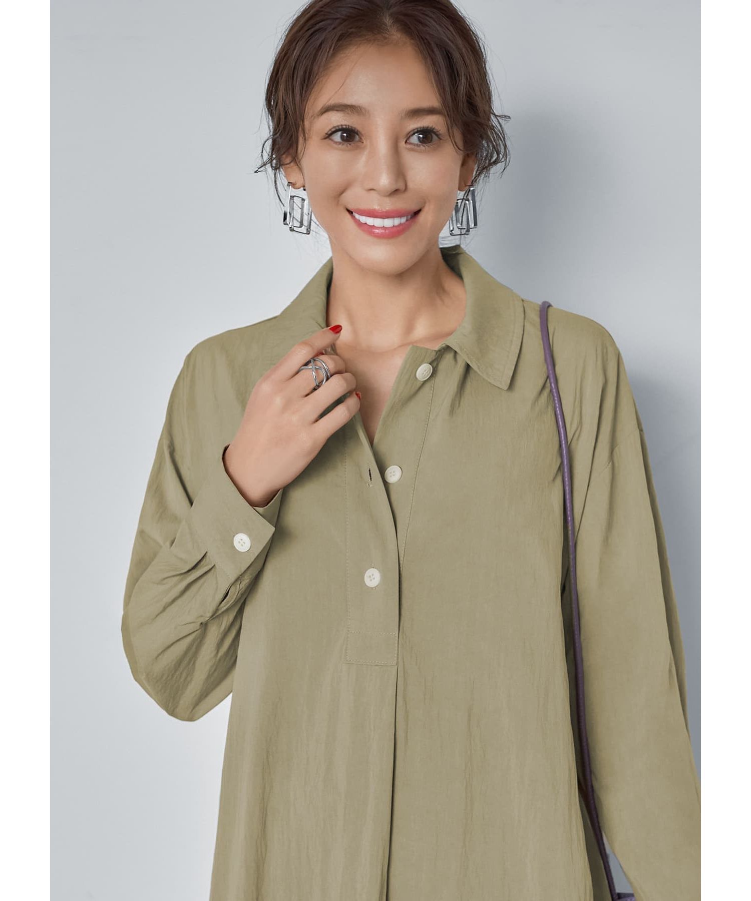 STYLE DELI「ダブルスクエア平打ちピアス」|ピアス|