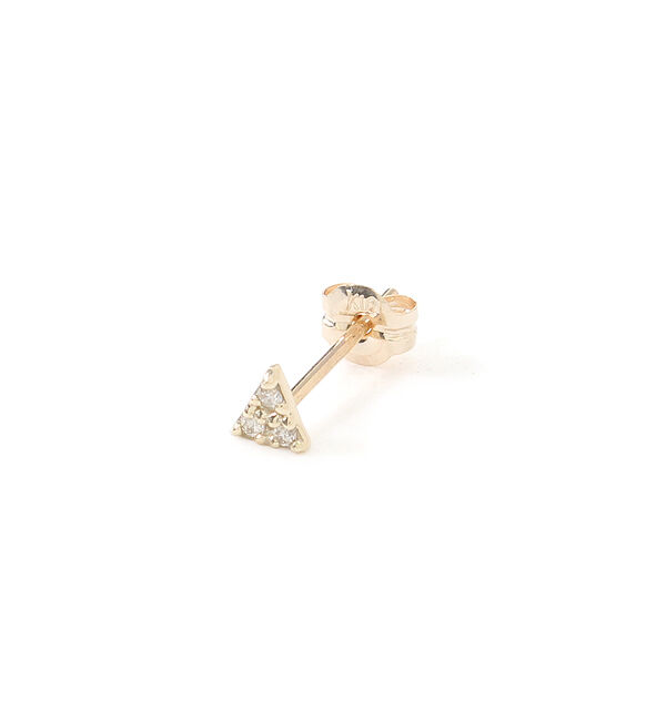 JUPITER「【K10】トライアングルダイヤモンドピアス/片耳」|ピアス|ゴールド