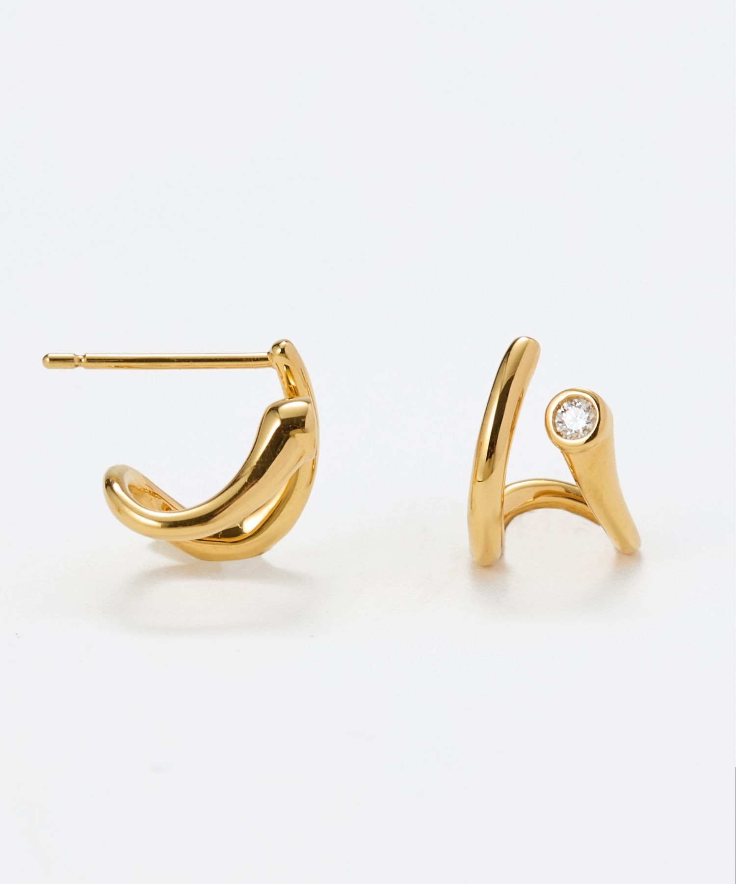 JUPITER「【SV】ダブルラインモアサナイトピアス/金属アレルギー対応」|ピアス|
