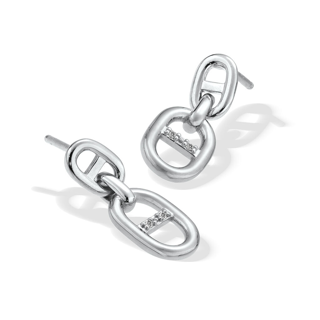 STAR JEWELRY「DIAMOND ANCHOR CHAIN PIERCED EARRINGS」|ピアス|