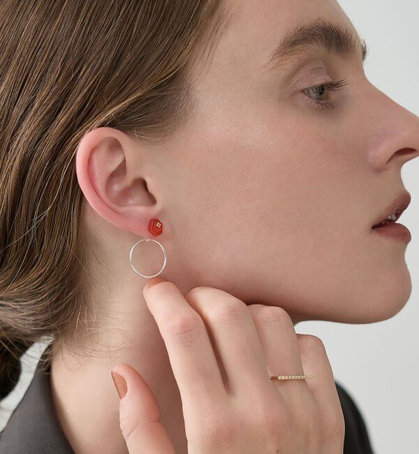 agete「K10カーネリアンピアス」|ピアス|