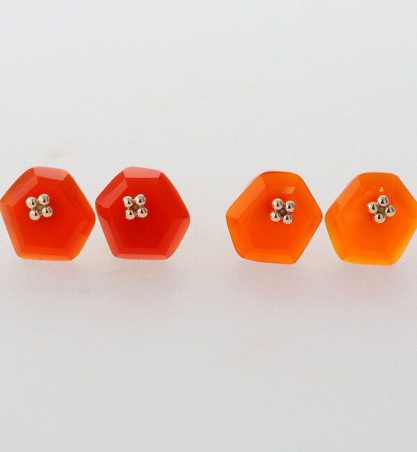 agete「K10カーネリアンピアス」|ピアス|