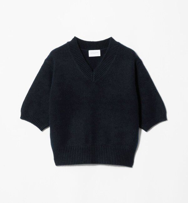 UNITED ARROWS「CA/W ハーフスリーブ Vネック ニット」|ニット・セーター|
