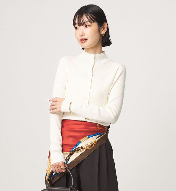 UNITED ARROWS green label relaxing「＜1_OF MINE＞2WAYネック ニット カーディガン マシンウォッシャブル」|カーディガン|WHITE