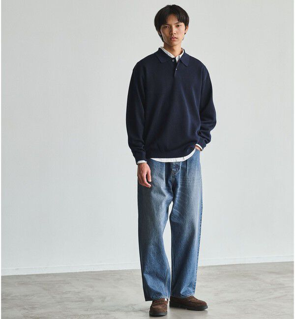 UNITED ARROWS green label relaxing「スムース ニット 長袖 ポロシャツ -ウォッシャブル-」|ポロシャツ|
