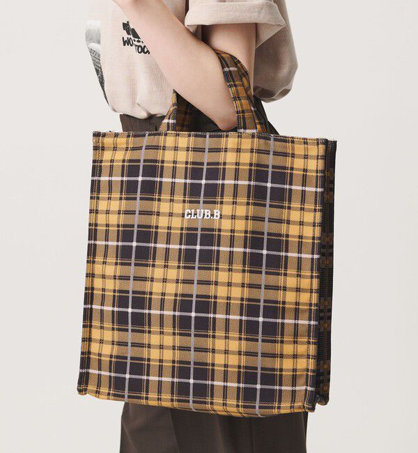 BEAUTY&YOUTH UNITED ARROWS「＜beej＞タータンチェック ボックス トートバッグ」|トートバッグ|MUSTARD