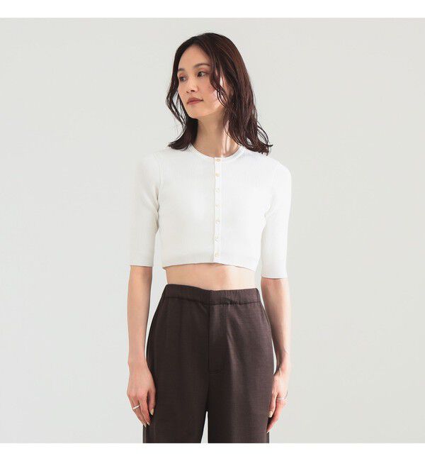 BEAMS SELECTION for WOMEN「AURALEE / GIZA HIGH GAUGE RIB KNIT SHORT CARDIGAN」|ニット・セーター|