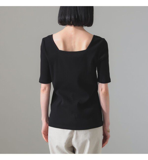 BEAMS SELECTION for WOMEN「【別注】スタイリスト佐藤佳菜子 &times; SLOANE / スクエアネック リブ Tシャツ」|Tシャツ・カットソー|