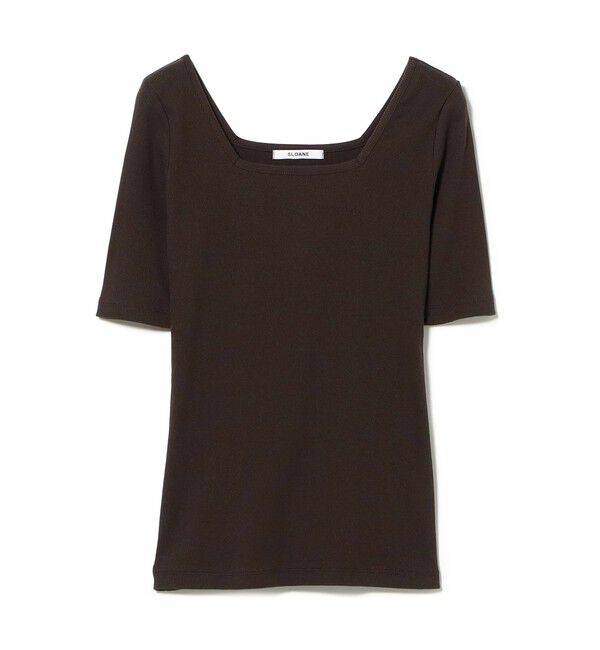 BEAMS SELECTION for WOMEN「【別注】スタイリスト佐藤佳菜子 &times; SLOANE / スクエアネック リブ Tシャツ」|Tシャツ・カットソー|