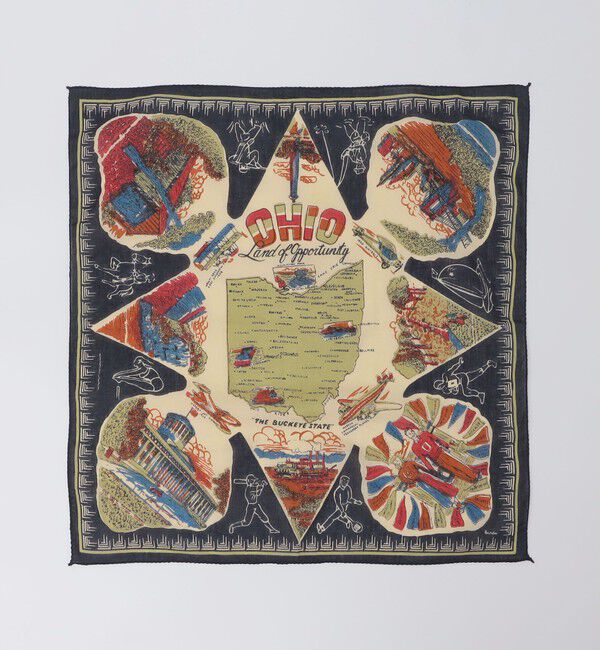 SHIPS「BINDU: PRINT BANDANA 26AW」|バンダナ・スカーフ|ネイビー