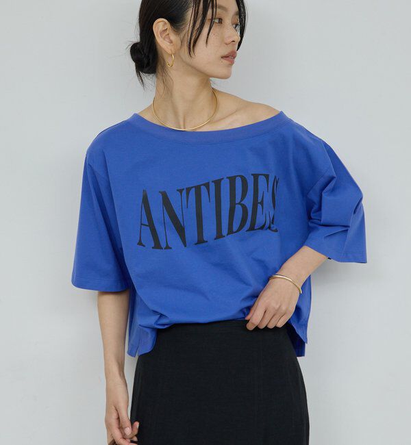  「オフショルロゴカットソー」|Tシャツ・カットソー|ブルー