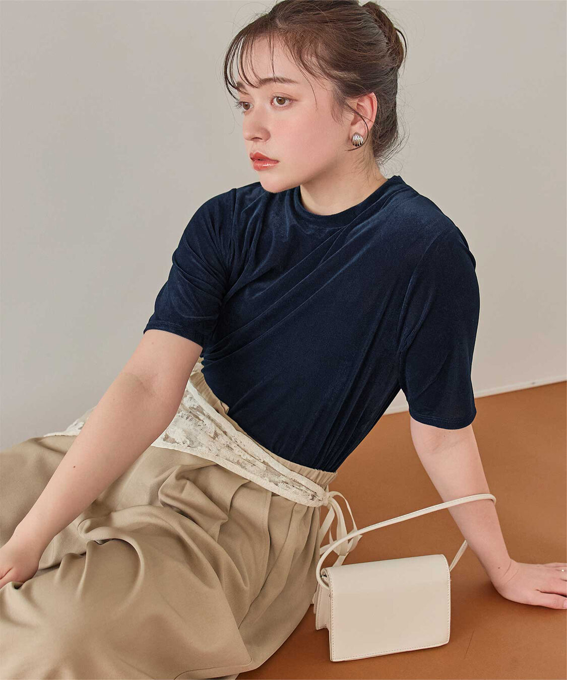 titivate「シアーベロア半袖Tシャツ」|Tシャツ・カットソー|