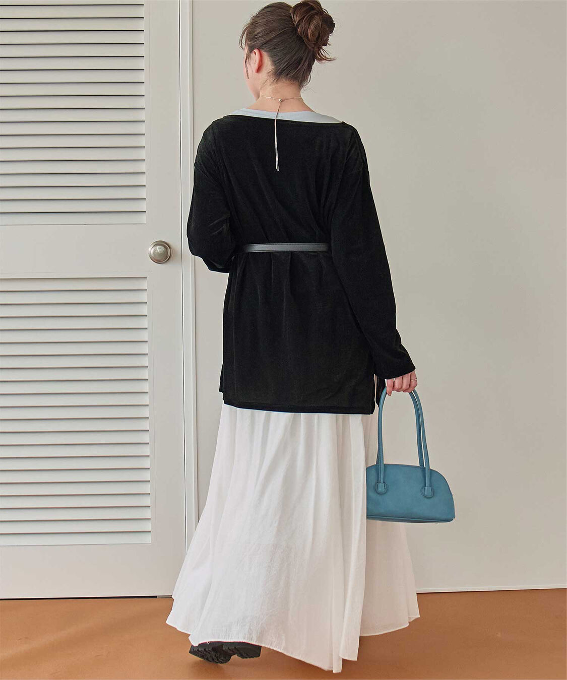 titivate「シアーベロアオーバーサイズロングTシャツ」|Tシャツ・カットソー|