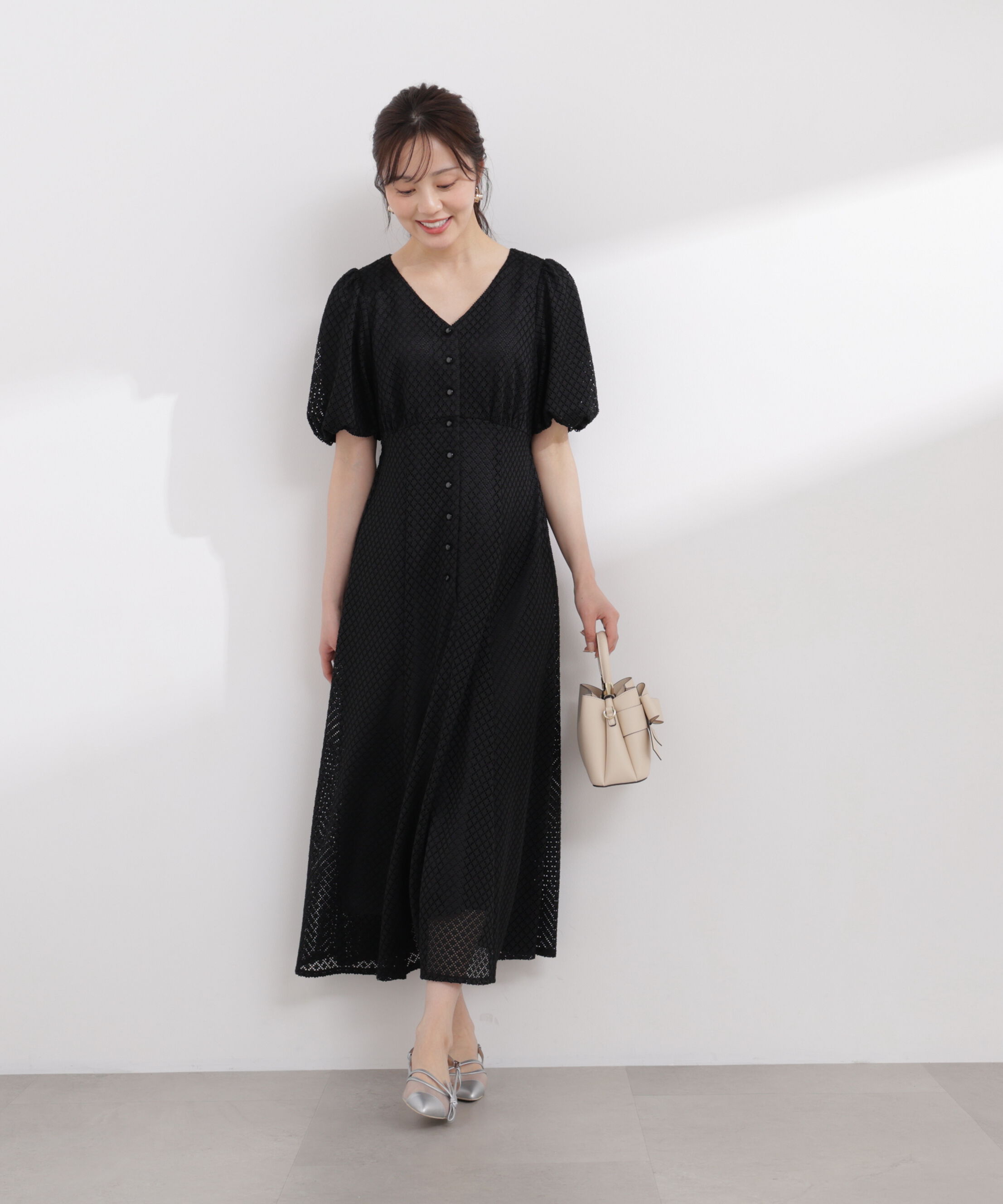 PROPORTION BODY DRESSING「パフスリーブフロント釦ワンピース 26SS」|ワンピース|