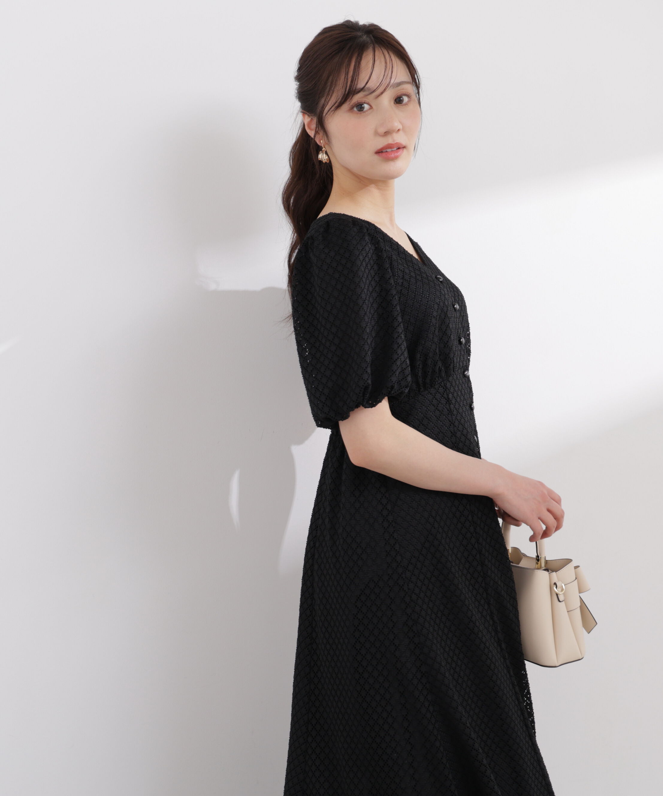 PROPORTION BODY DRESSING「パフスリーブフロント釦ワンピース 26SS」|ワンピース|