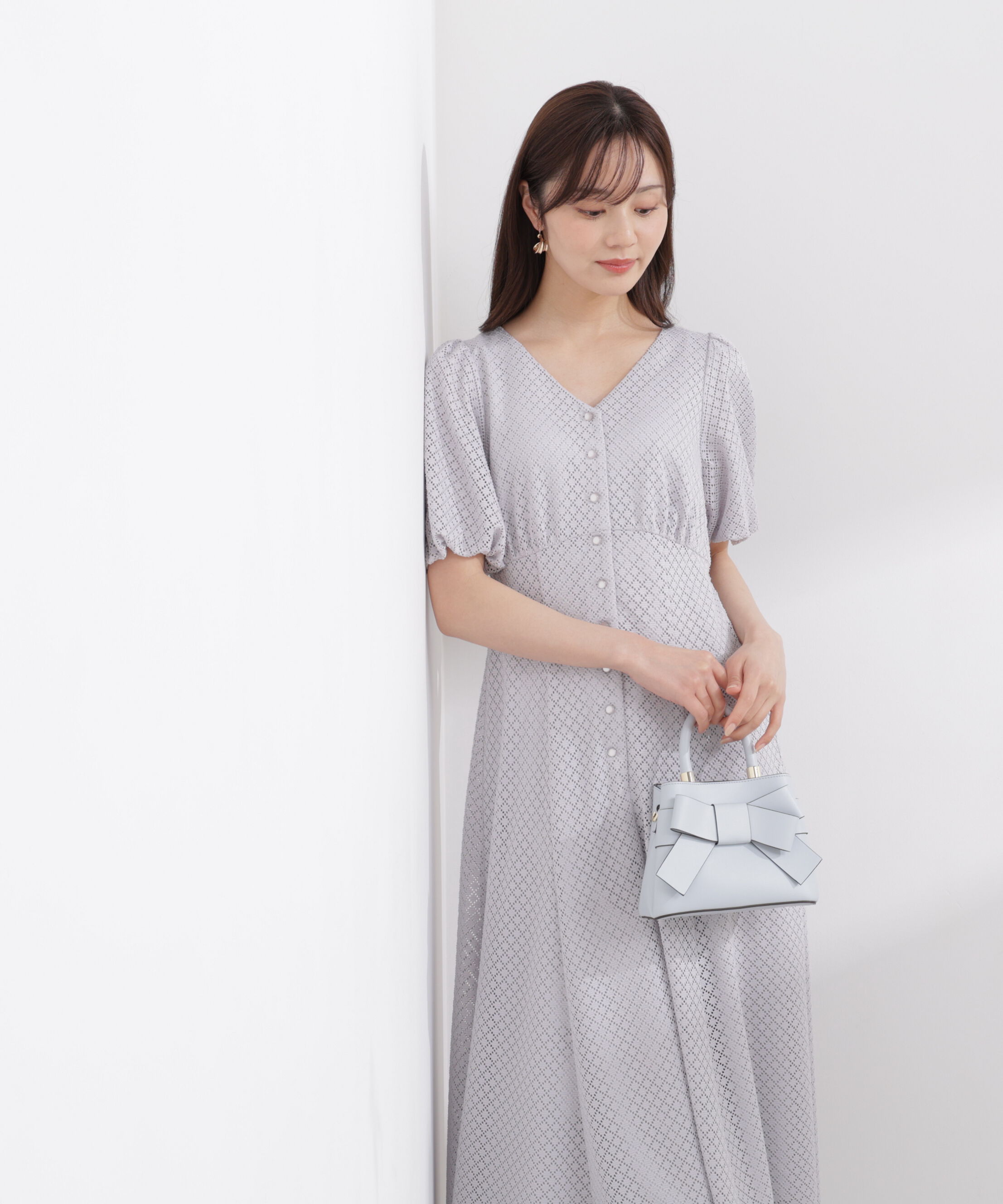 PROPORTION BODY DRESSING「パフスリーブフロント釦ワンピース 26SS」|ワンピース|