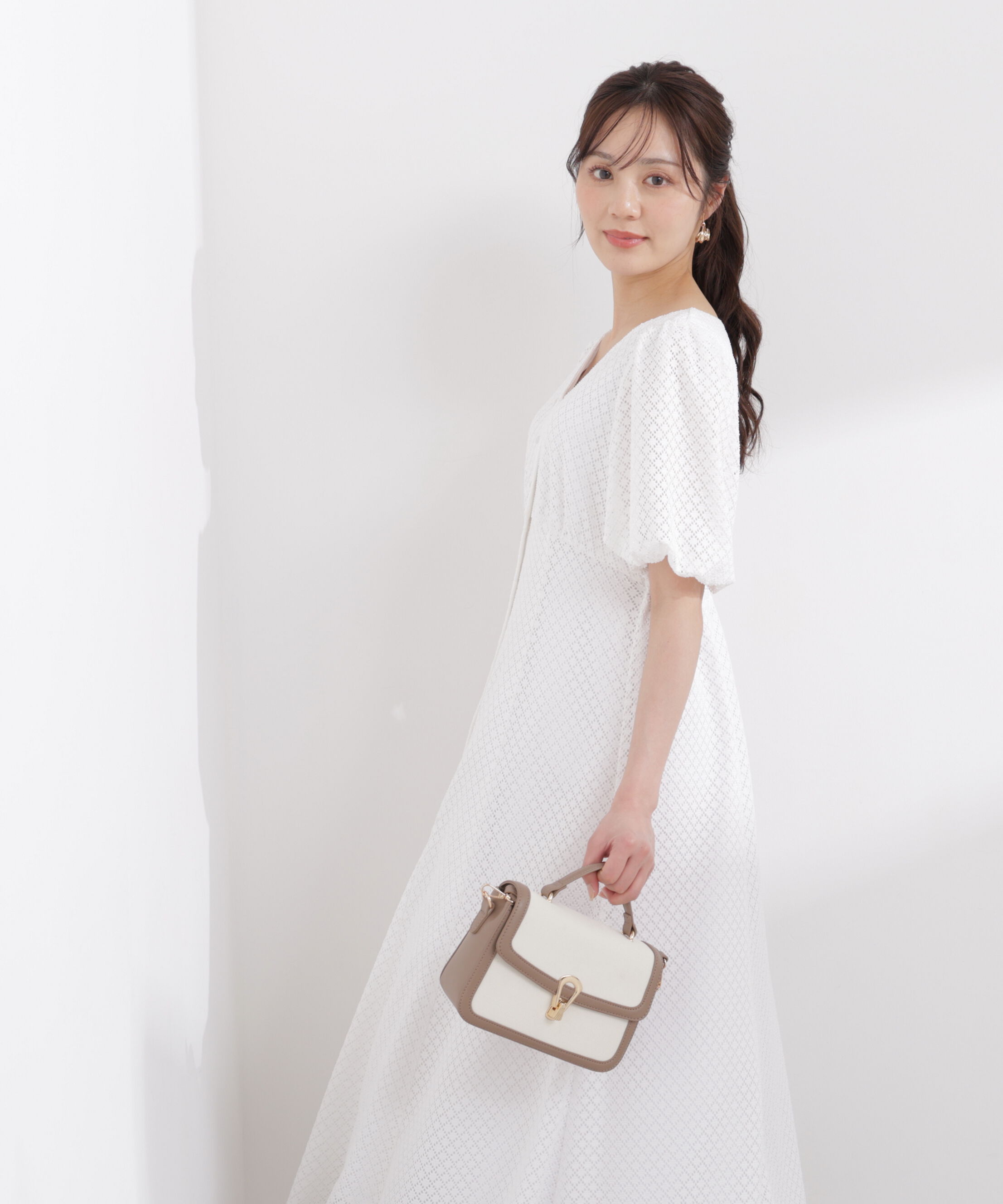 PROPORTION BODY DRESSING「パフスリーブフロント釦ワンピース 26SS」|ワンピース|