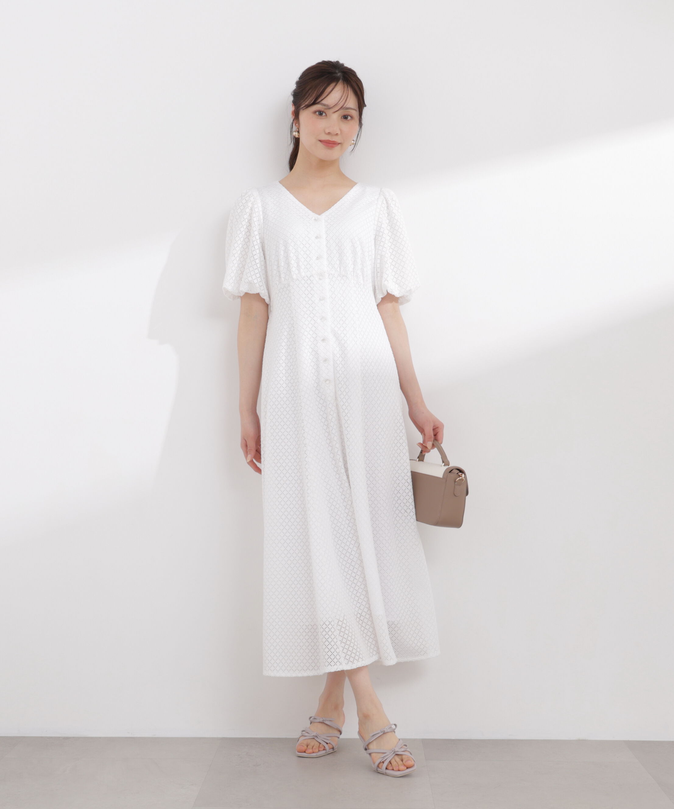 PROPORTION BODY DRESSING「パフスリーブフロント釦ワンピース 26SS」|ワンピース|