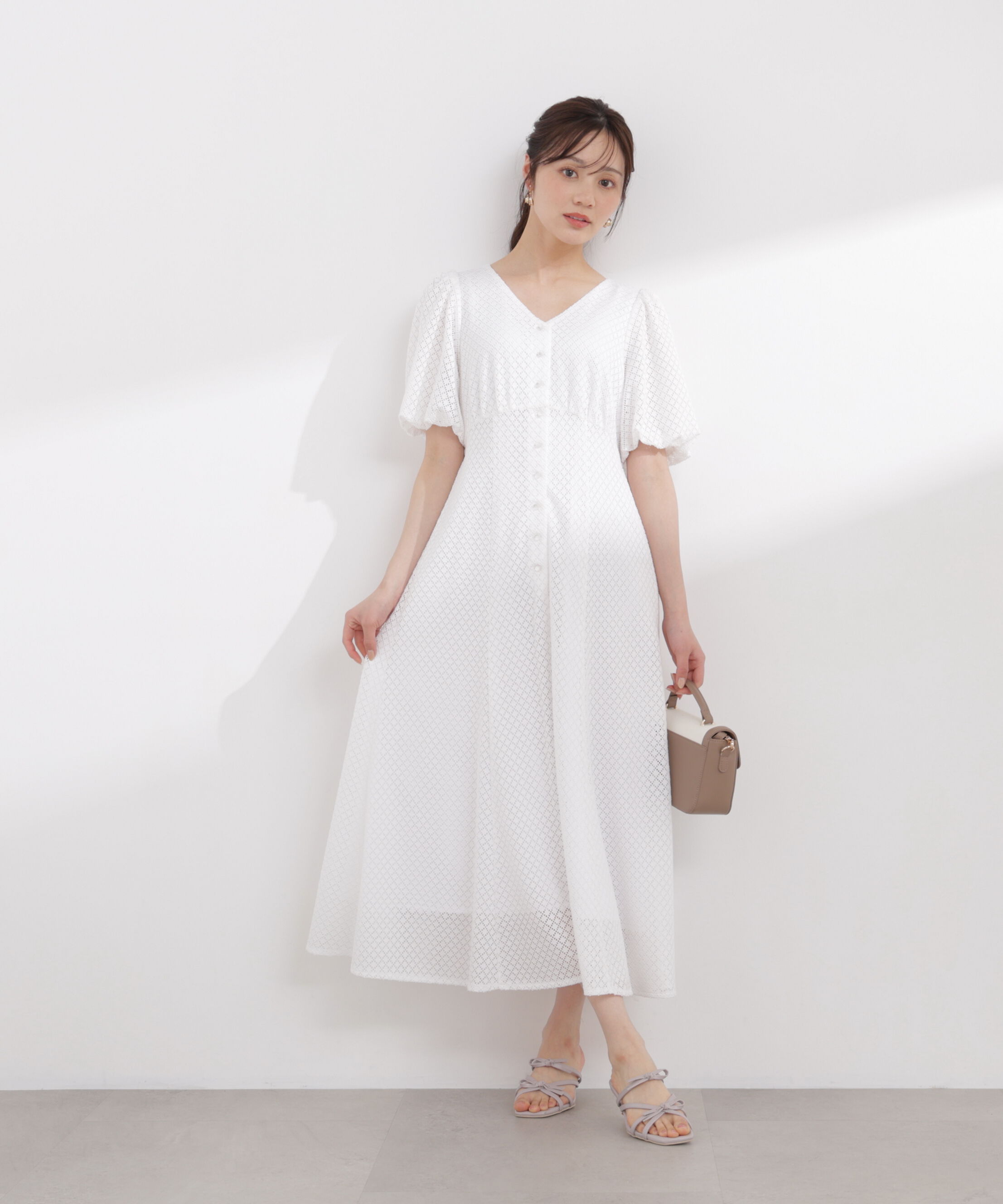 PROPORTION BODY DRESSING「パフスリーブフロント釦ワンピース 26SS」|ワンピース|