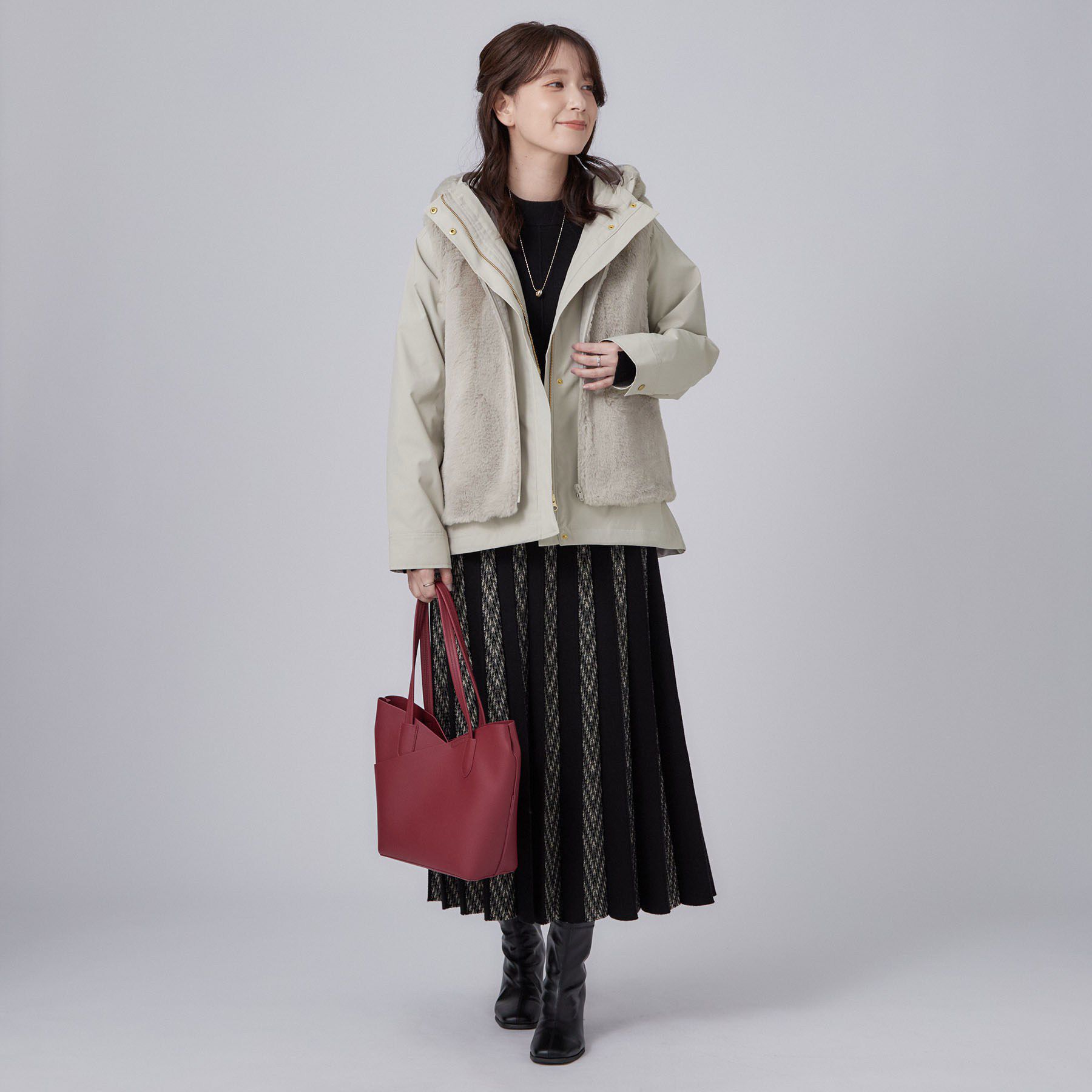 SHOO･LA･RUE「【洗濯機可/撥水/マルチWAY】ファーライナー付き 毎日欲張りマンパ」|ブルゾン・スタジャン|