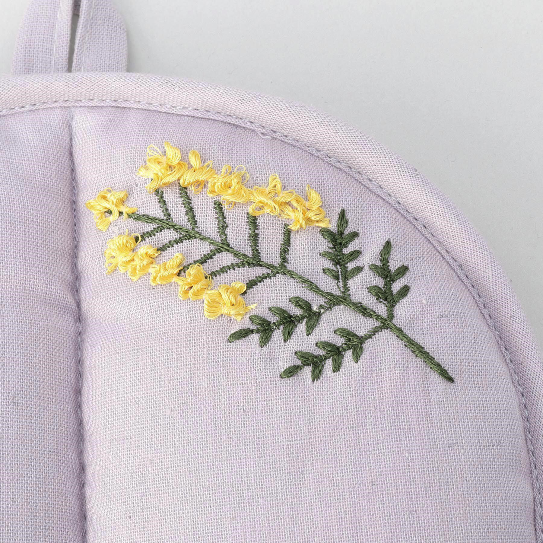 212 KITCHEN STORE「刺繍フラワー ミモザ ラウンドミトン LPU ＜212Kオリジナル＞」|食器・キッチングッズ|
