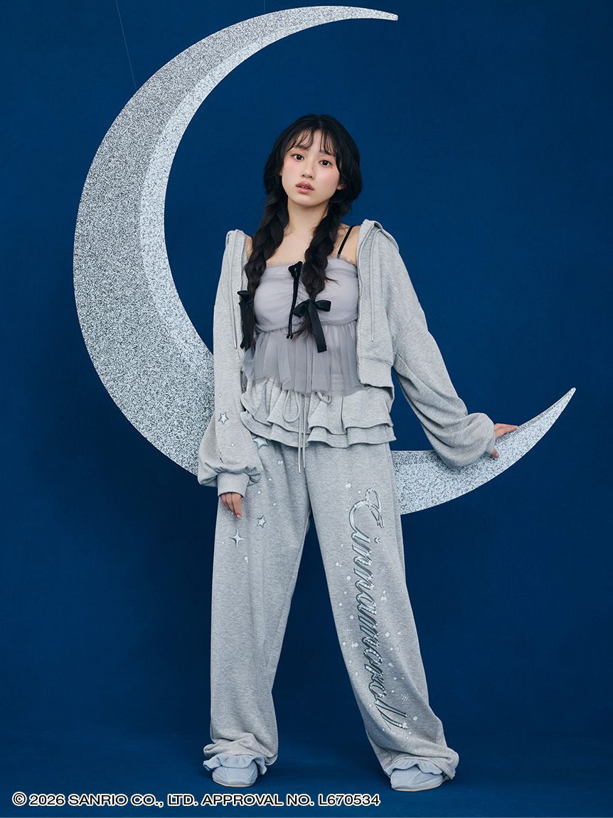 SNIDEL HOME「【Cinnamoroll】ラメスウェットロングパンツ」|ルームウェア|GRY