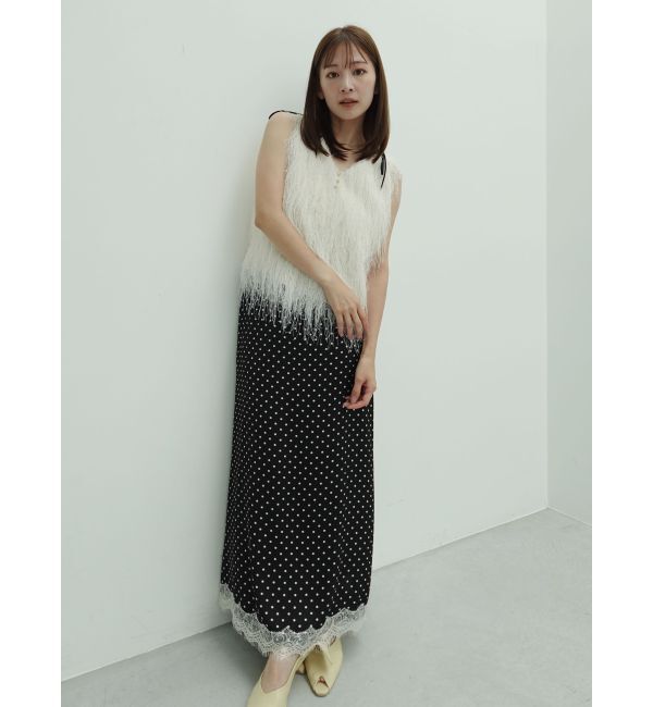 LAGUNAMOON「フェザーVネックリボントップス」|Tシャツ・カットソー|