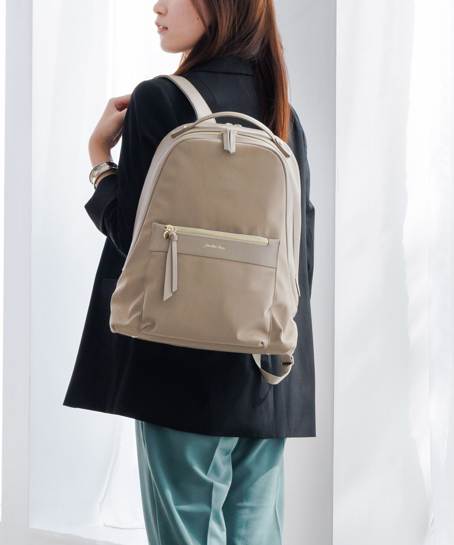 Jewelna Rose「Jewelna Rose ロッティ リュックサック 14.0インチPC 16242」|リュック|グレージュ