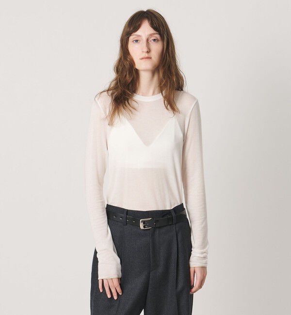 AEWEN MATOPH「＜AEWEN MATOPH＞シアー クルーネック カットソー」|Tシャツ・カットソー|OFF WHITE