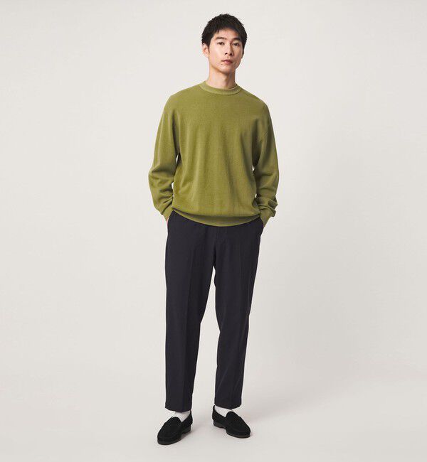 UNITED ARROWS green label relaxing「コットン カシミヤ ミラノリブ クルーネック ニット -ハンドウォッシャブル-」|ニット・セーター|