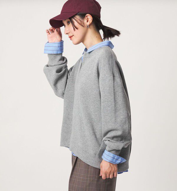 UNITED ARROWS green label relaxing「【WEB限定】＜at ease＞ダブルフェイス Vネック プルオーバー カットソー」|Tシャツ・カットソー|