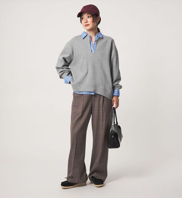 UNITED ARROWS green label relaxing「【WEB限定】＜at ease＞ダブルフェイス Vネック プルオーバー カットソー」|Tシャツ・カットソー|