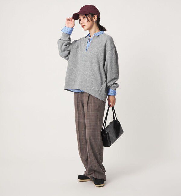 UNITED ARROWS green label relaxing「【WEB限定】＜at ease＞ダブルフェイス Vネック プルオーバー カットソー」|Tシャツ・カットソー|