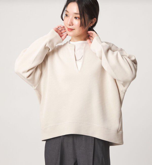 UNITED ARROWS green label relaxing「【WEB限定】＜at ease＞ダブルフェイス Vネック プルオーバー カットソー」|Tシャツ・カットソー|