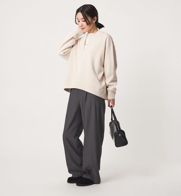 UNITED ARROWS green label relaxing「【WEB限定】＜at ease＞ダブルフェイス Vネック プルオーバー カットソー」|Tシャツ・カットソー|