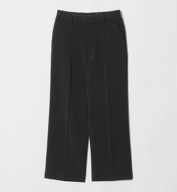 UNITED ARROWS green label relaxing「ダブルクロス ワイド ストレート パンツ W5　-2WAYストレッチ- 」|スラックス|BLACK