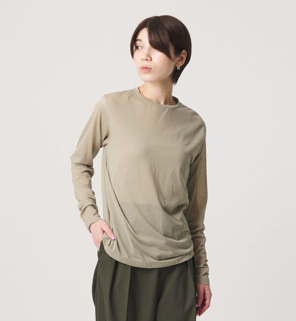 BEAUTY&YOUTH UNITED ARROWS「コットンナイロン天竺 シアー クルーネック Tシャツ」|Tシャツ・カットソー|