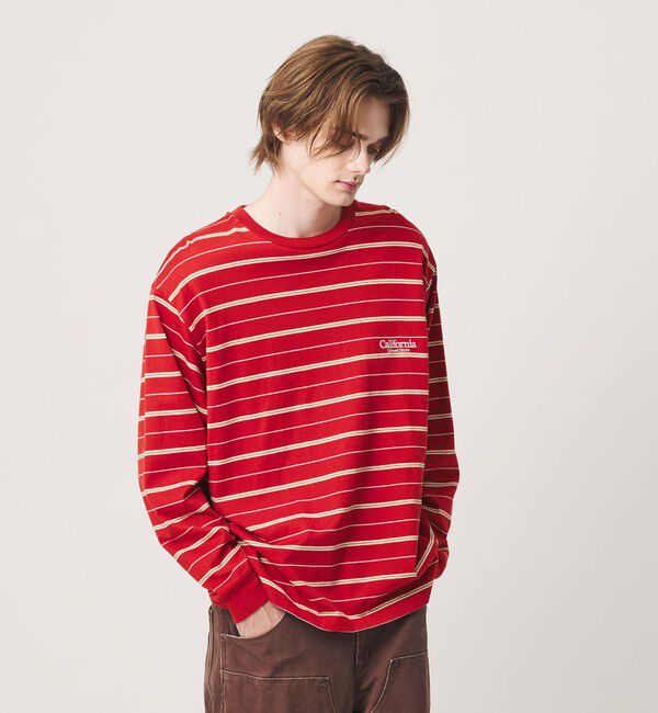 California General Store「＜CGS.＞オーガニック コットン ロングスリーブ ボーダー Tシャツ」|Tシャツ・カットソー|RED