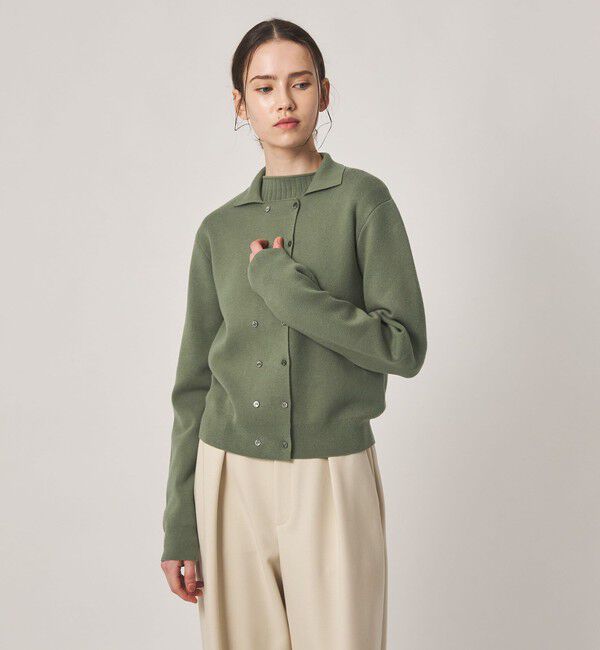 STEVEN ALAN「＜Steven Alan＞コットン カシミヤ ダブルブレステッド カーディガン」|カーディガン|OLIVE