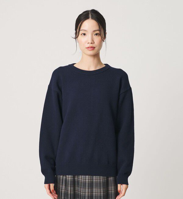 BEAUTY&YOUTH UNITED ARROWS「コットンブレンド バックタック ニットプルオーバー ウォッシャブル」|ニット・セーター|