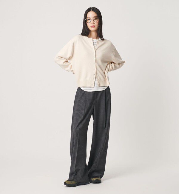 BEAUTY&YOUTH UNITED ARROWS「コットンウール スムース クルーネック カーディガン ウォッシャブル」|カーディガン|