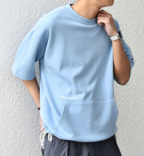 SHIPS any「【SHIPS any別注】Champion: ロゴ刺繍 スピンドル スウェット Tシャツ 26SS◇」|Tシャツ・カットソー|