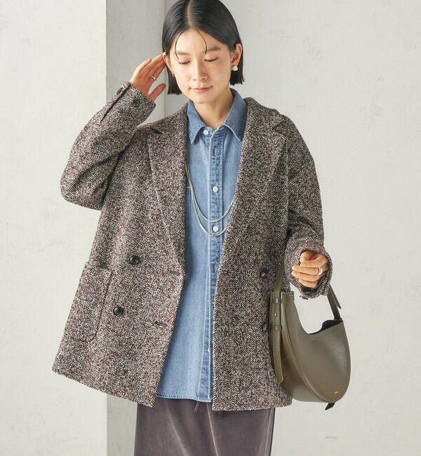 SHIPS for women「《予約》ヘリンボーン ブークレ ジャケット コート」|その他|