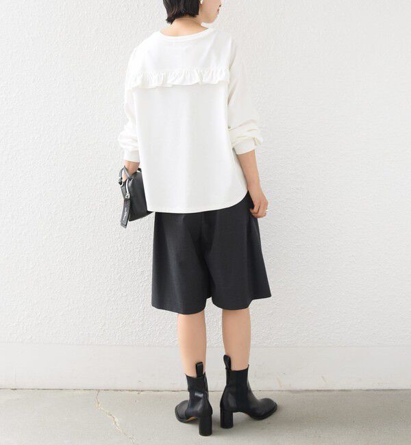 SHIPS for women「《予約》【WEB限定】〈洗濯機可能〉オーガニックコットン フリル ロングスリーブ TEE」|Tシャツ・カットソー|