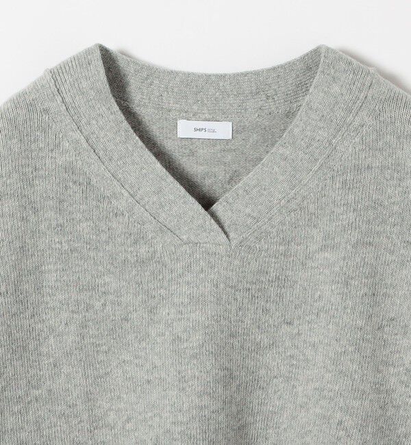 SHIPS any「《予約》〈手洗い可能〉AQUA カシミヤ ミックス Vネック ラウンドヘム プルオーバー ニット」|ニット・セーター|