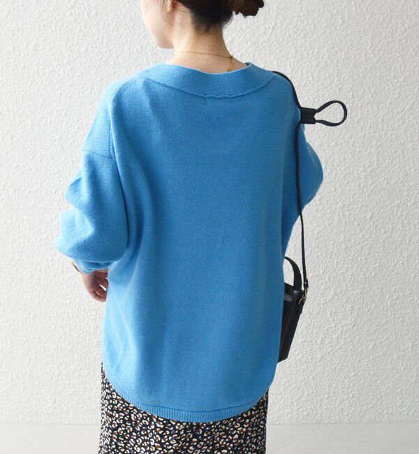 SHIPS any「《予約》〈手洗い可能〉AQUA カシミヤ ミックス Vネック ラウンドヘム プルオーバー ニット」|ニット・セーター|