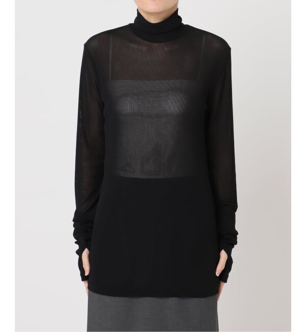  「《追加予約6》SHEER HIGH NECK TOP：カットソー」|Tシャツ・カットソー|