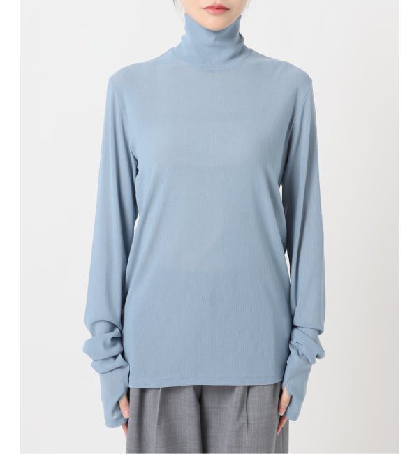  「《追加予約6》SHEER HIGH NECK TOP：カットソー」|Tシャツ・カットソー|