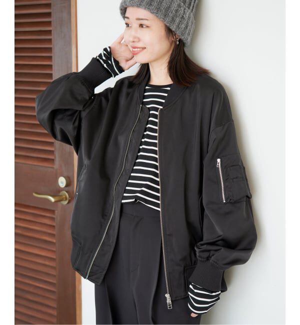 SLOBE IENA「《WEB限定カラーあり》シングルMA-1」|その他|ブラック